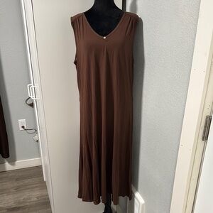 J. Jill Chocolate Brown Sleeveless Maxi Dress